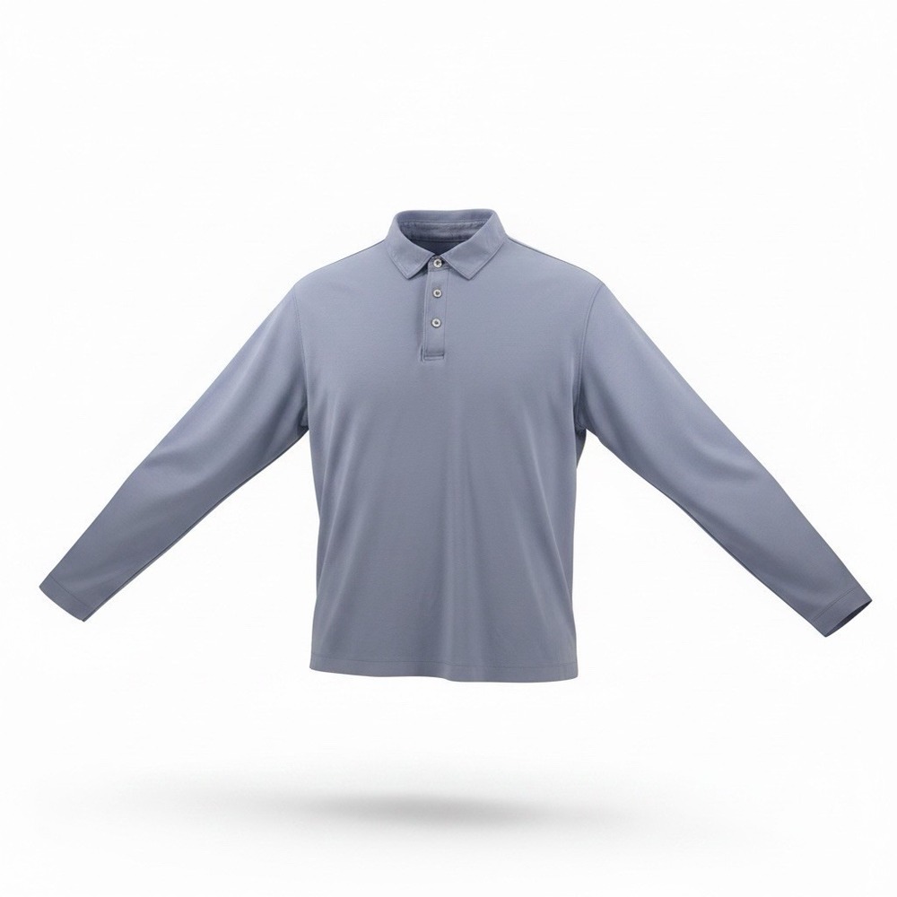 UNTUCKit Men's Sz M Damashino Blue Henley Long Sleeve Pima Cotton Shirt Preppy